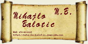Mihajlo Balotić vizit kartica